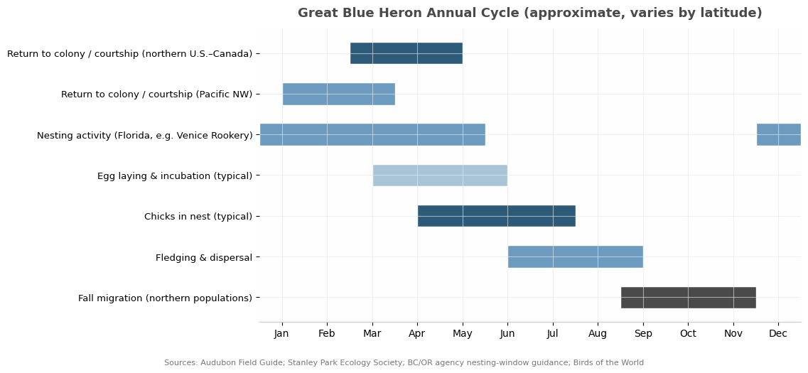 Annual cycle of the Great Blue Heron